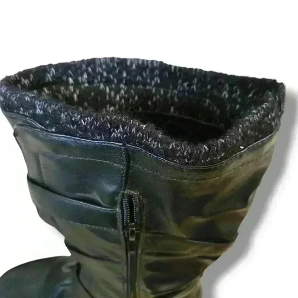 JustFab Andi Women Sweater Cuff Boots Black Size 10 #116 - Picture 7 of 8